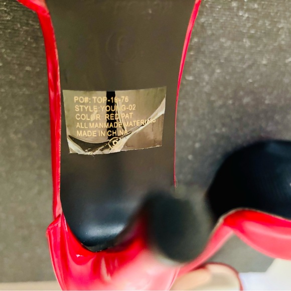 Elegant Women’s Sz 6 Red Patent Leather Heels - Picture 9 of 14